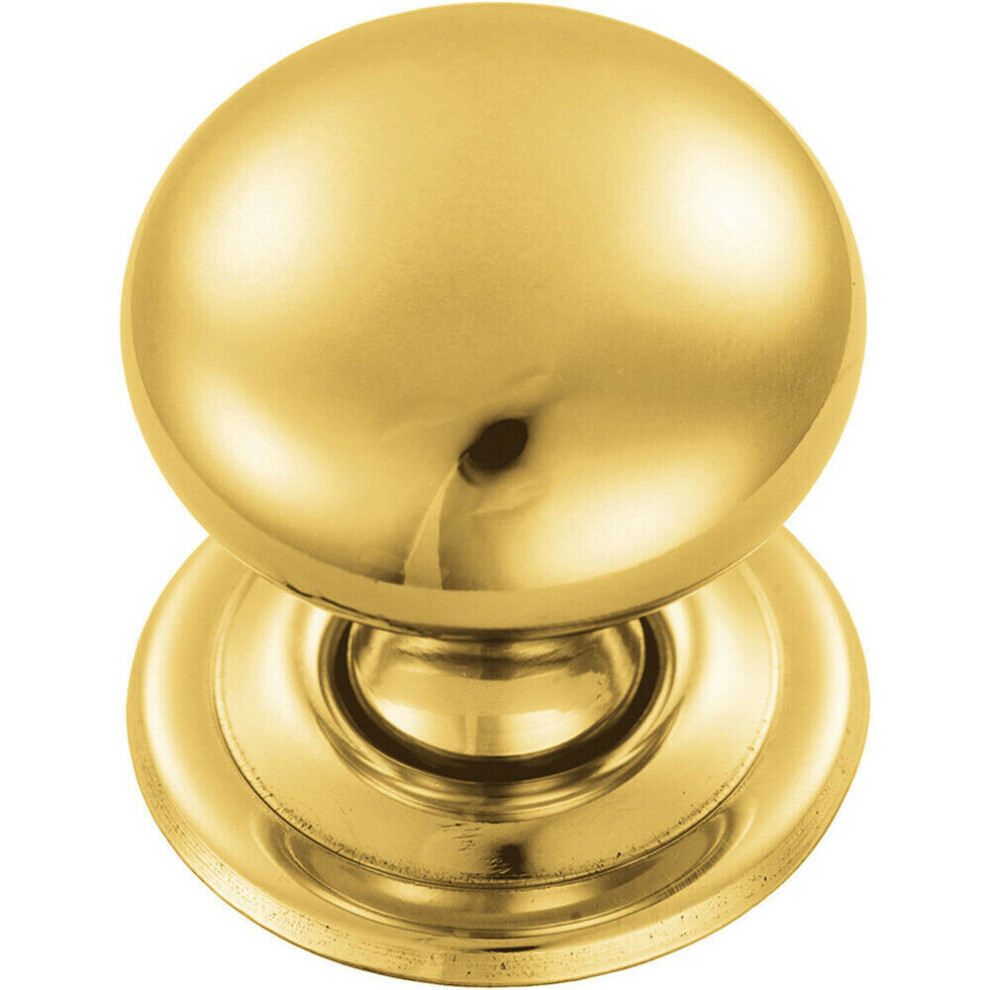 Loops Round Victorian Cupboard Door Knob 38Mm Dia Polished Brass Cabinet Handle