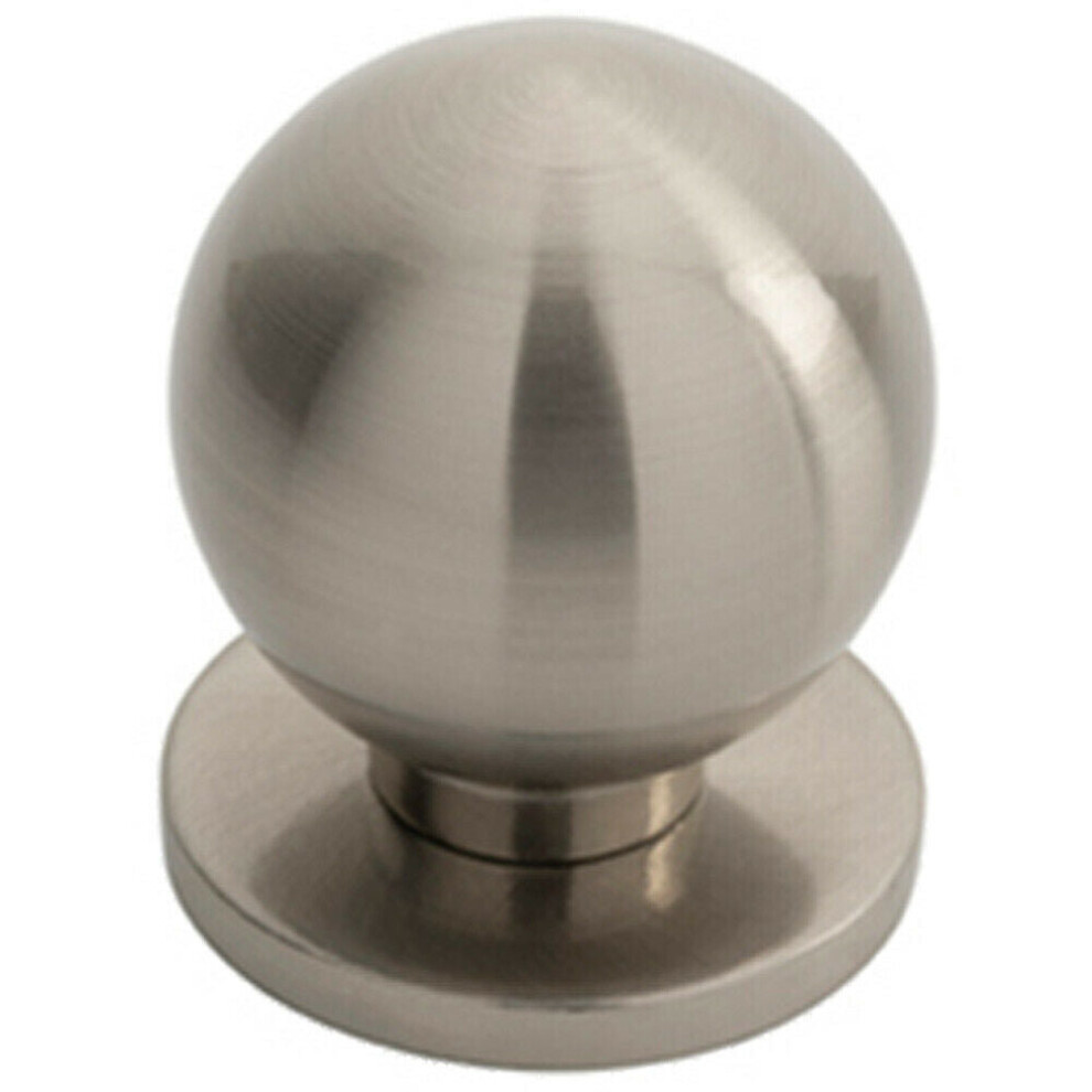 Loops Small Solid Ball Cupboard Door Knob 25Mm Dia Satin Nickel Cabinet Handle