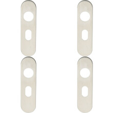 4x PAIR Radius UK Oval Cylinder Plate Cover 170 x 45 x 8mm Satin Steel