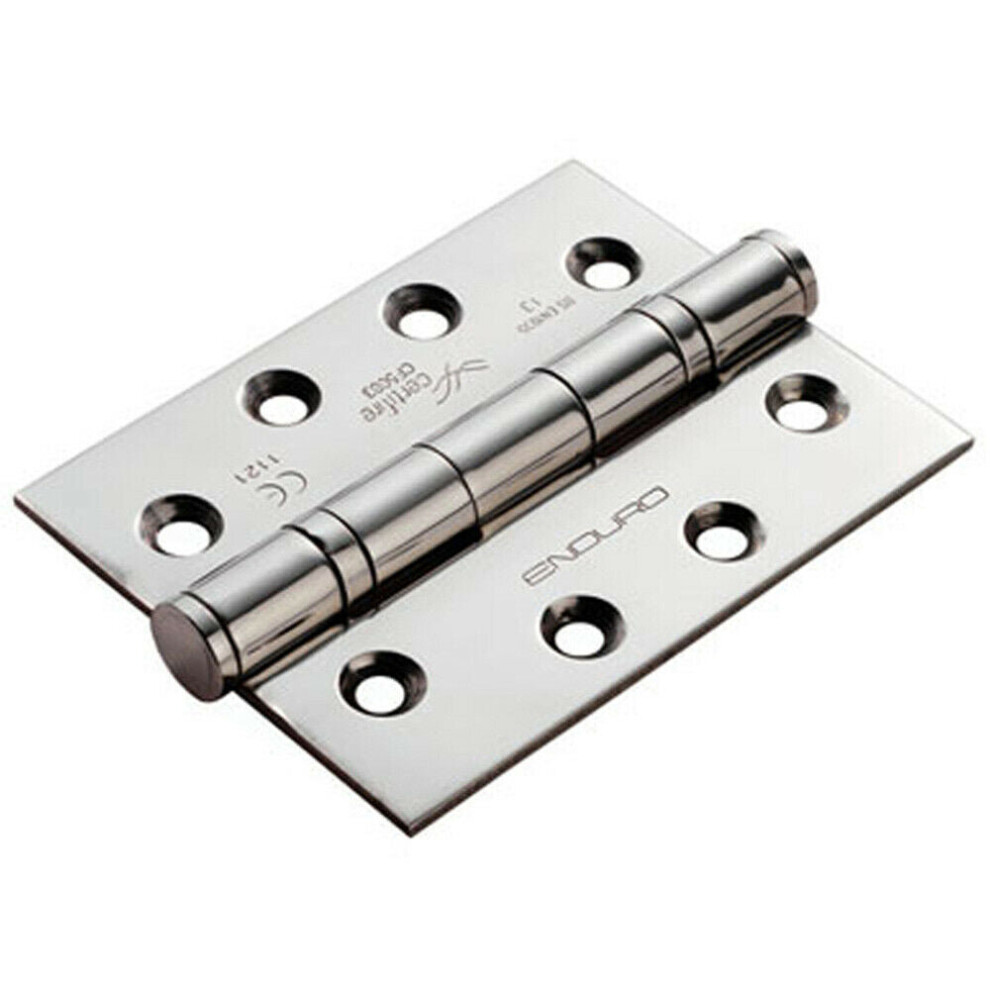 Loops Pair 102 X 76 X 3Mm 13 Ball Bearing Hinge Bright Stainless Steel Interior Door