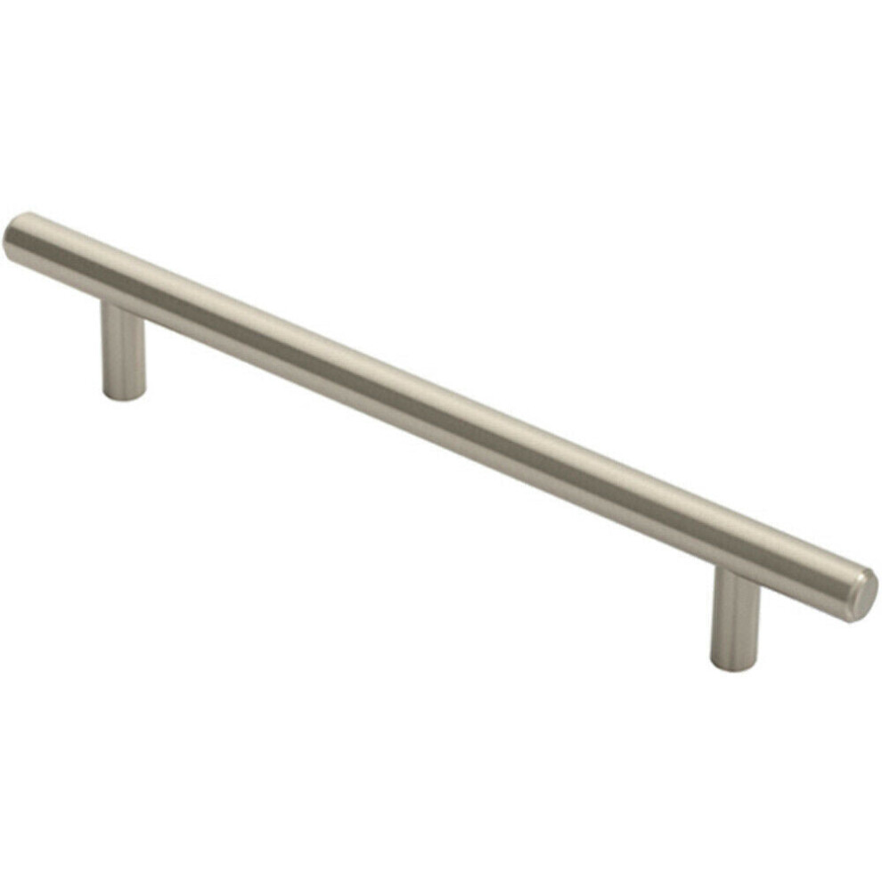 Loops Round T Bar Cabinet Pull Handle 220 X 12Mm 160Mm Fixing Centres Satin Nickel