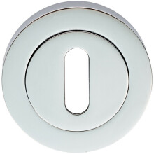 50mm Lock Profile Round Escutcheon 10mm Depth Concealed Fix Polished Chrome