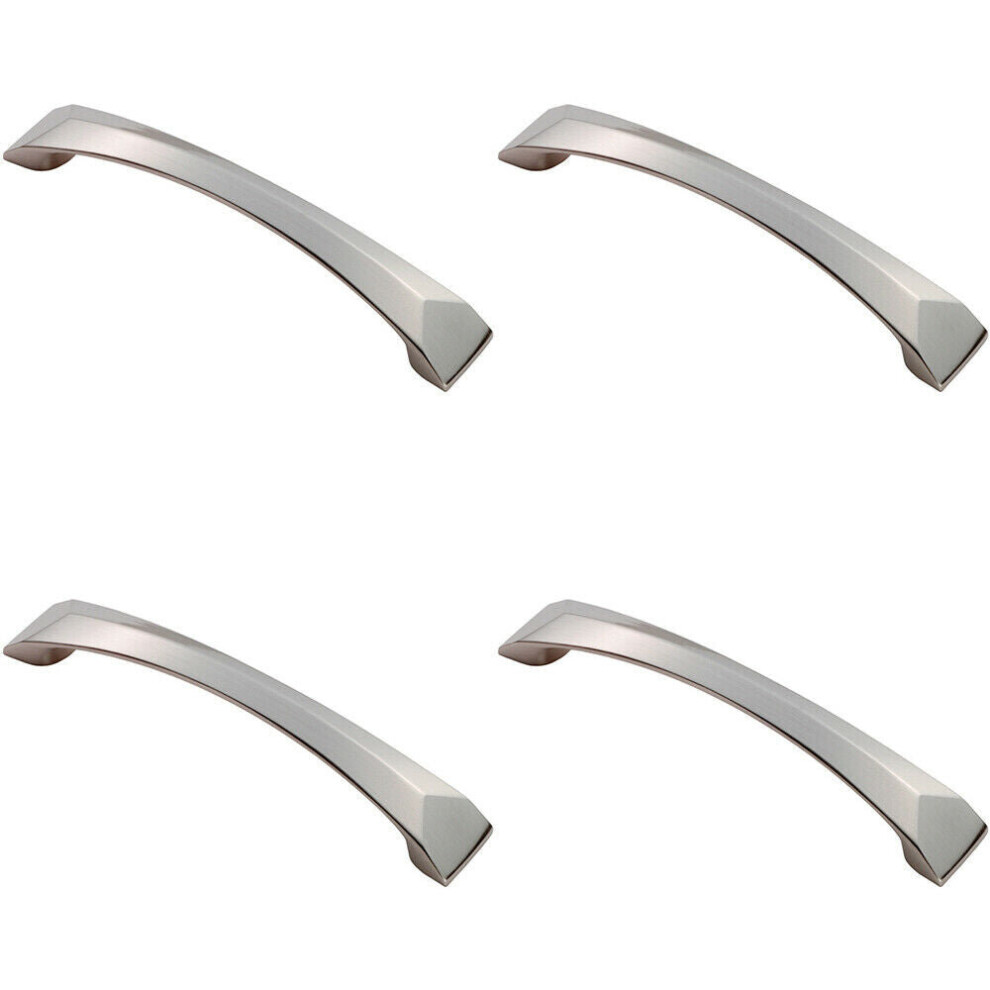 4X Chiselled Cabinet Pull Handle 128Mm Fixing Centres 145 X 25Mm Satin Nickel 5056524201824