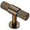 Loops Knurled Cupboard T Shape Pull Handle 50 x 13mm Antique Brass Cabinet Handle 1