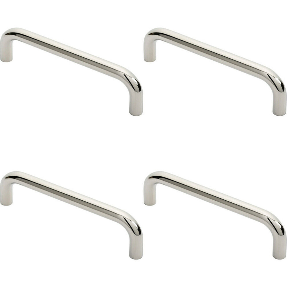Loops 4X Round D Bar Pull Handle 244 X 19Mm 225Mm Fixing Centres Bright Steel