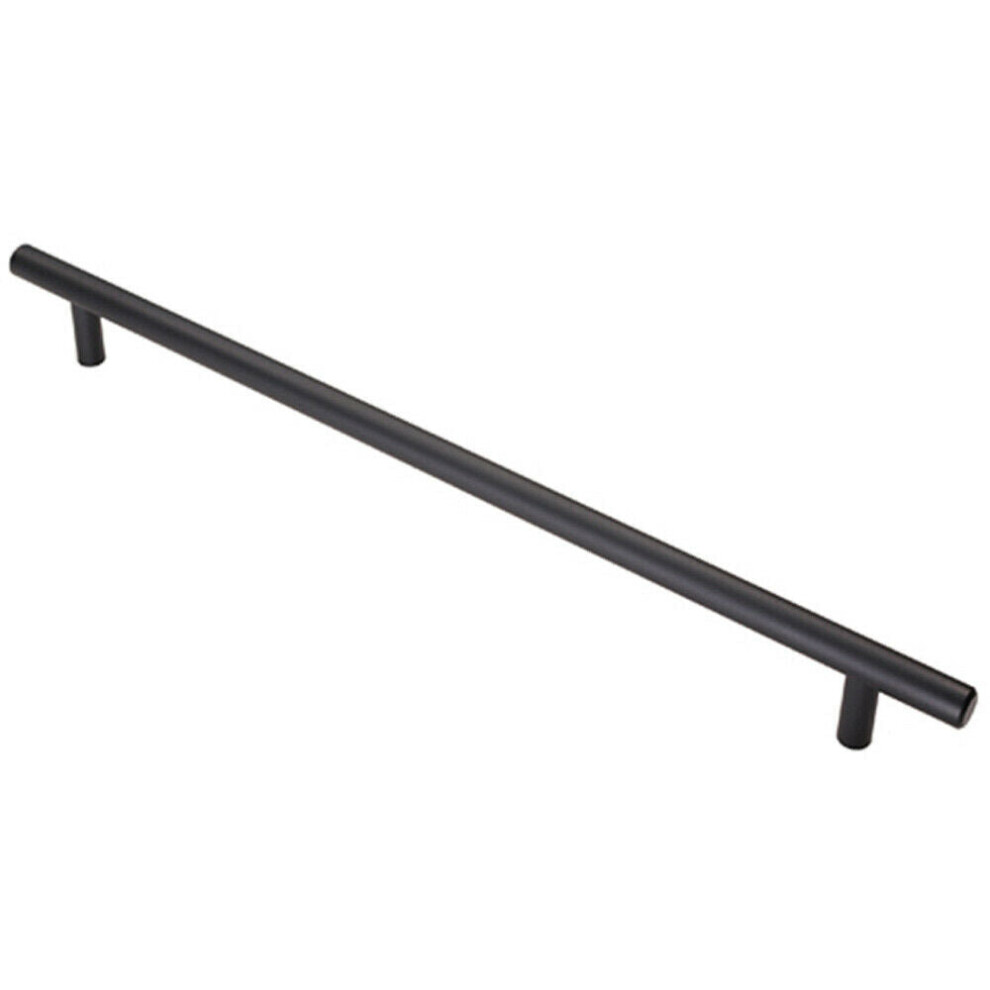 T Bar Cupboard Pull Handle 348 X 12mm 288mm Fixing Centres Matt Black