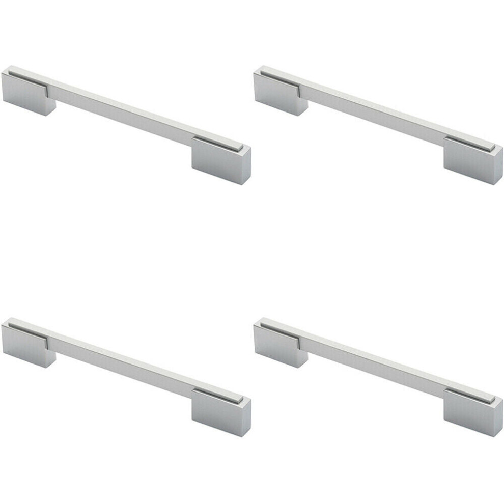 4x Thin Rectangular Bar with Recessed Plinths 160mm Centres Dual Chrome