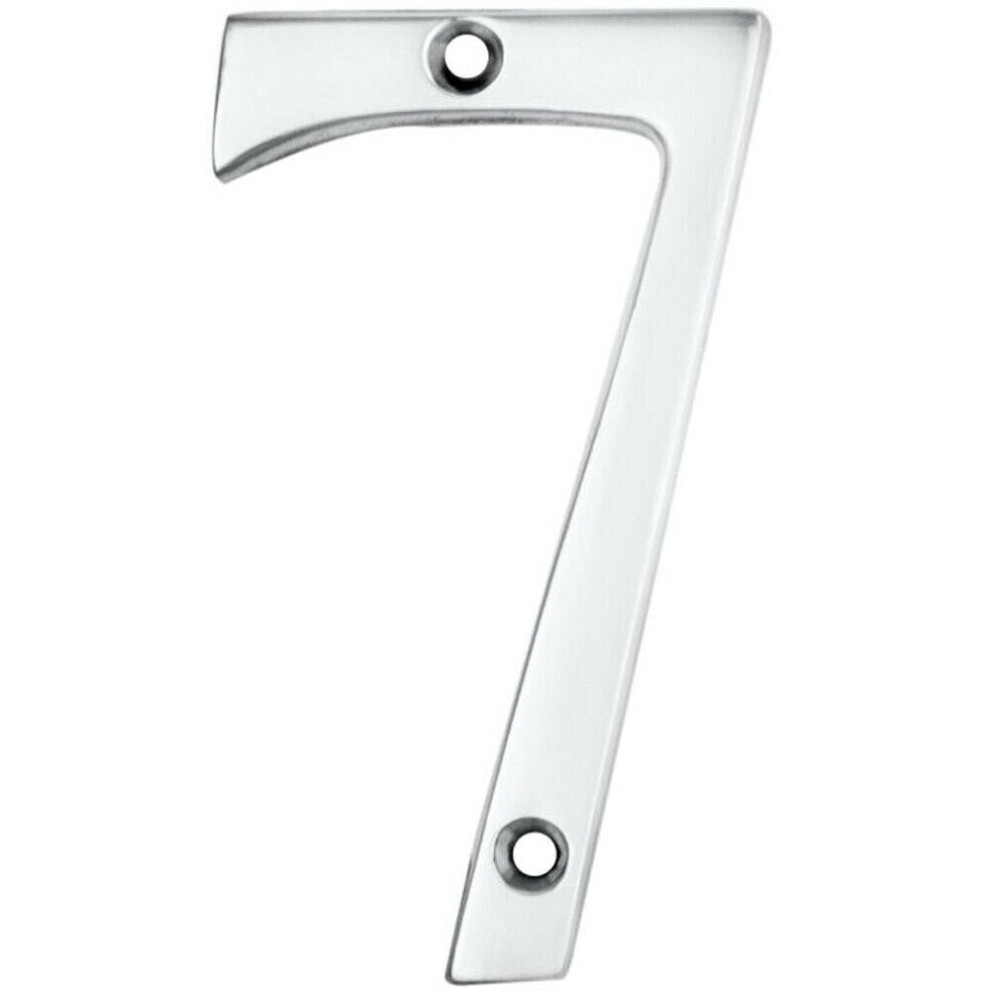 Loops Polished Chrome Door Number 7 75Mm Height 4Mm Depth House Numeral Plaque