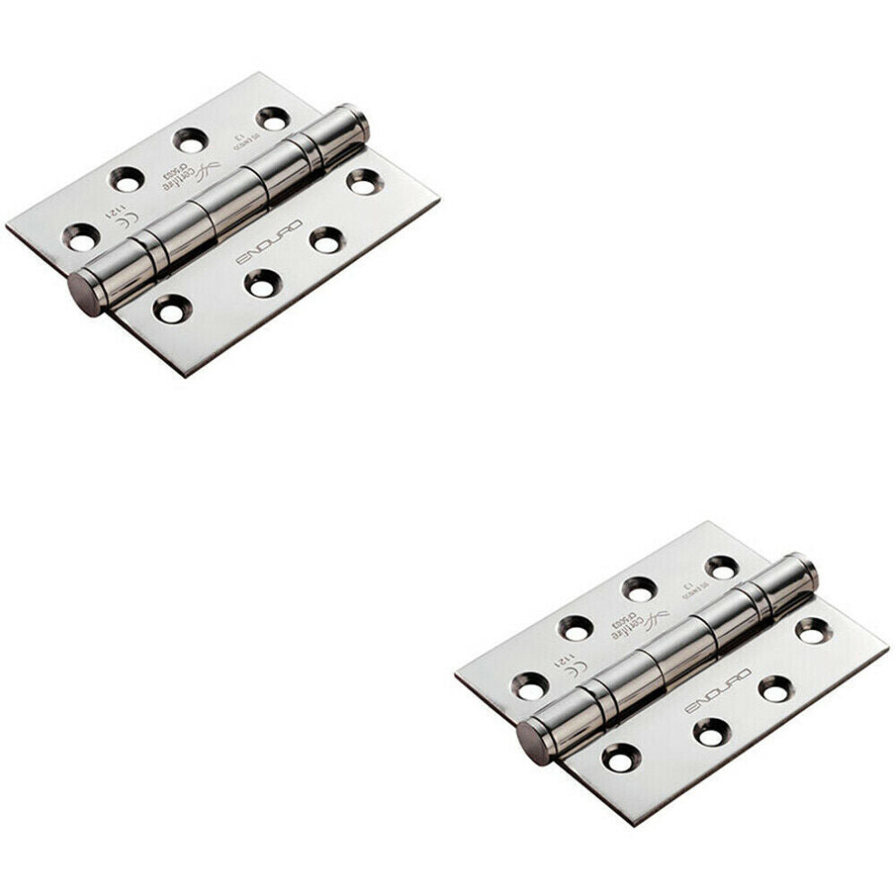 Loops 2X Pair 102 X 76 X 3Mm 13 Ball Bearing Hinge Stainless Steel Interior Door
