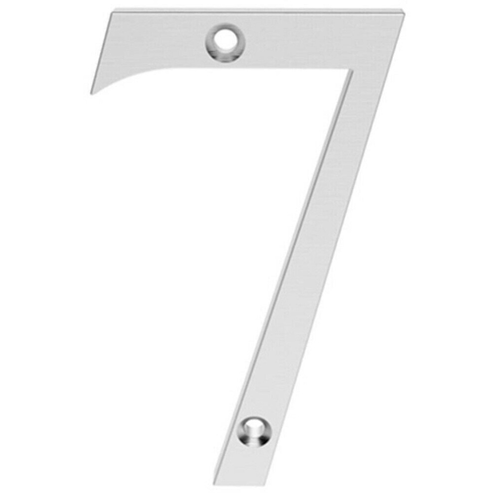 Loops Satin Chrome Door Number 7 75Mm Height 4Mm Depth House Numeral Plaque
