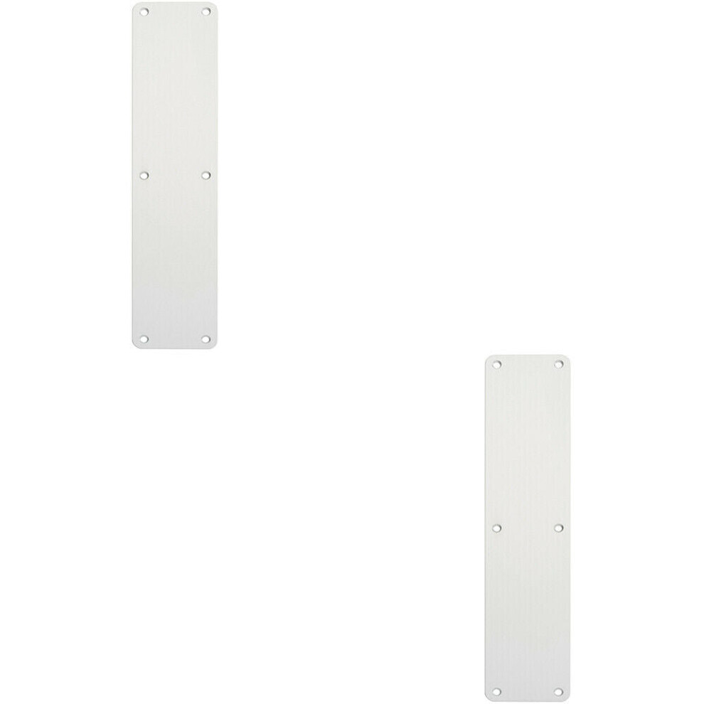 Loops 2X Plain Door Finger Plate 350 X 75Mm Satin Anodised Aluminium Push Plate