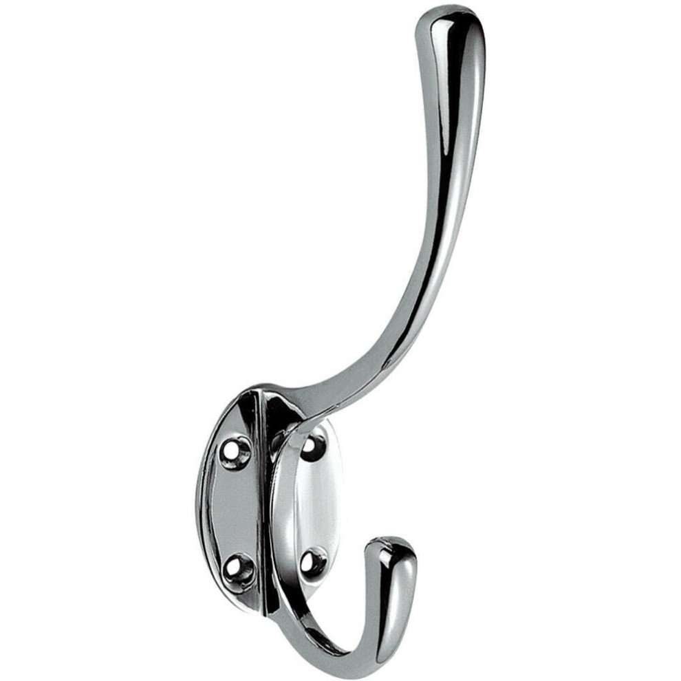 Loops Victorian Hat & Coat Hook On Oval Backplate 64Mm Projection Polished Chrome