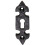 Loops Fleur de Lys Pattern Antique Escutcheon Lock Profile 83 x 29mm Black Antique 1