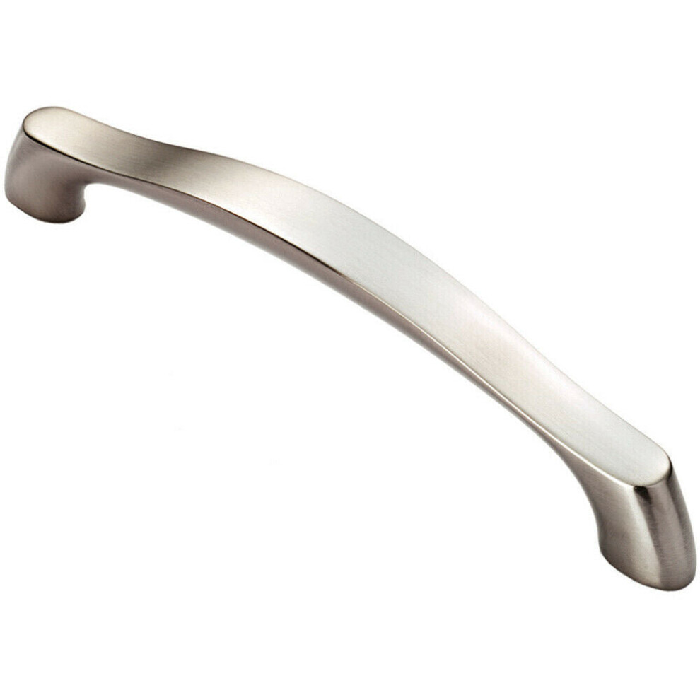 Loops Chunky Arched Grip Pull Handle 194 X 17Mm 160Mm Fixing Centres Satin Nickel