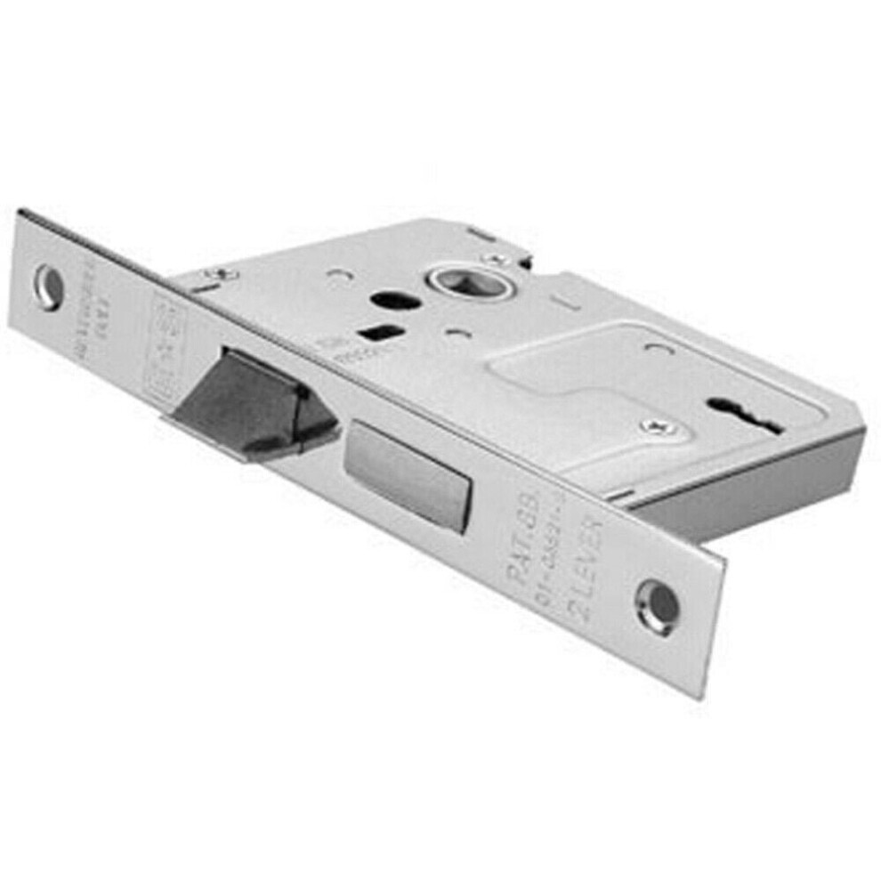 64mm 3 Lever Contract Sashlock Square Forend Nickel Plated Door Latch