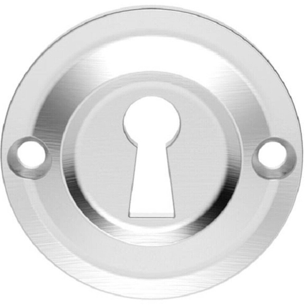 Loops 42Mm Standard Keyhole Profile Escutcheon Rounded Ridge Satin Chrome