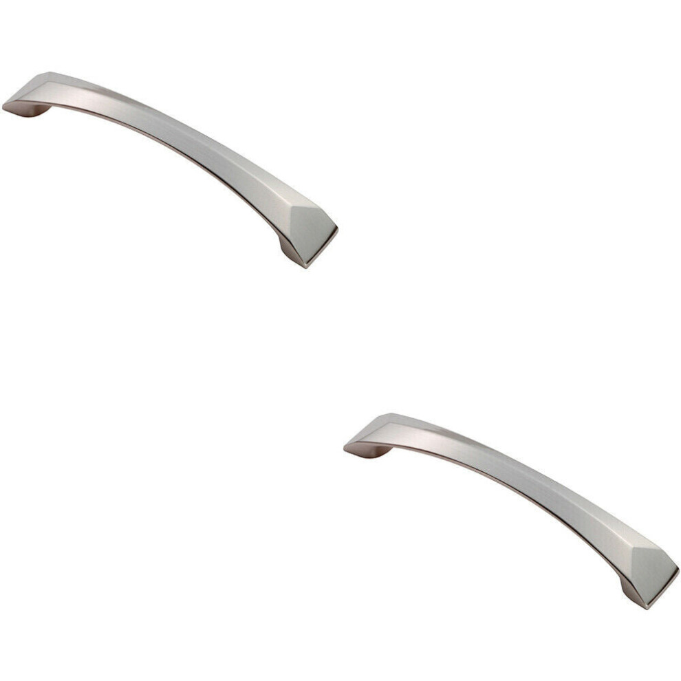 2X Chiselled Cabinet Pull Handle 128Mm Fixing Centres 145 X 25Mm Satin Nickel 5056492586824