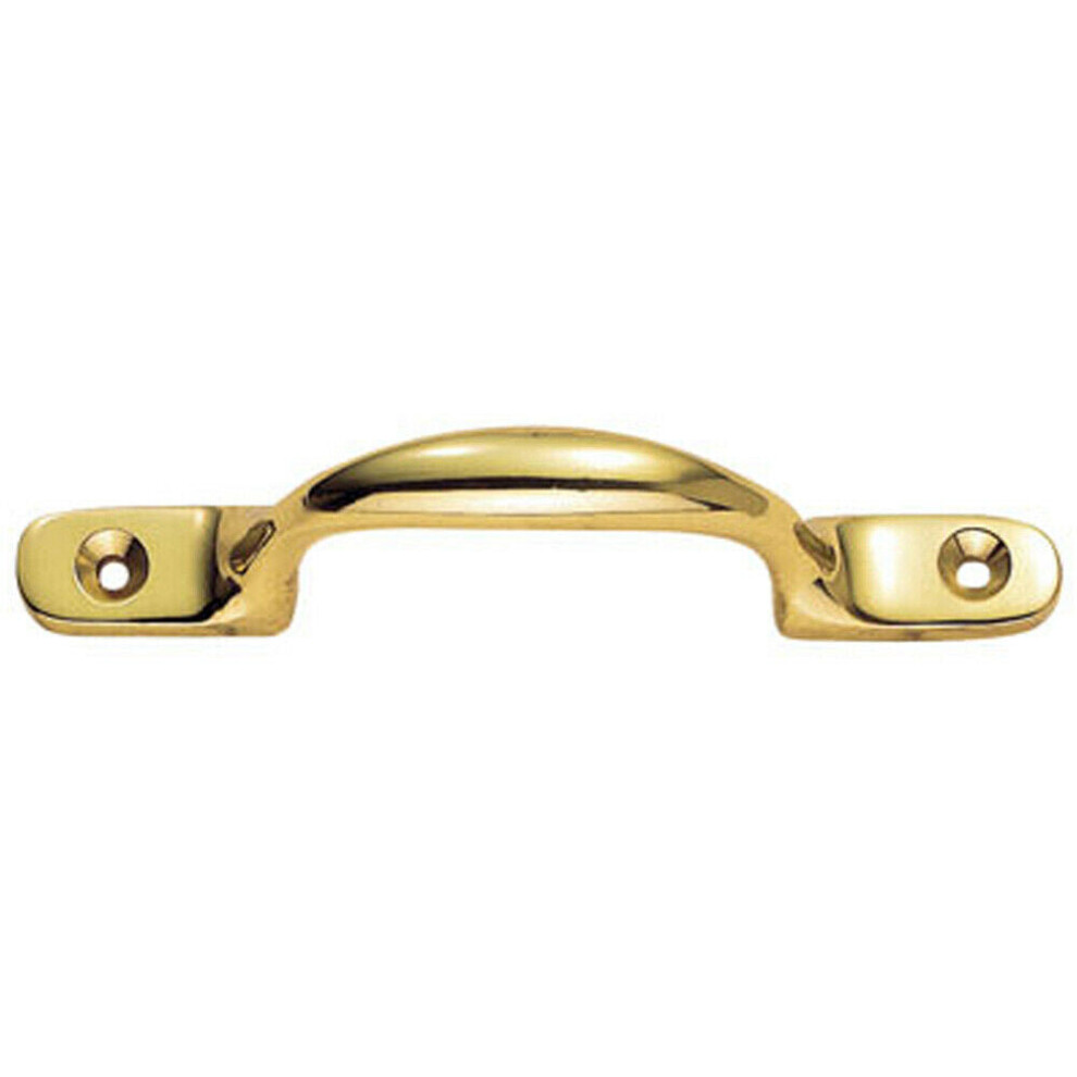 Sash Window Bow Shaped Lift Handle 102 X 12Mm 28Mm Proj Polished Brass