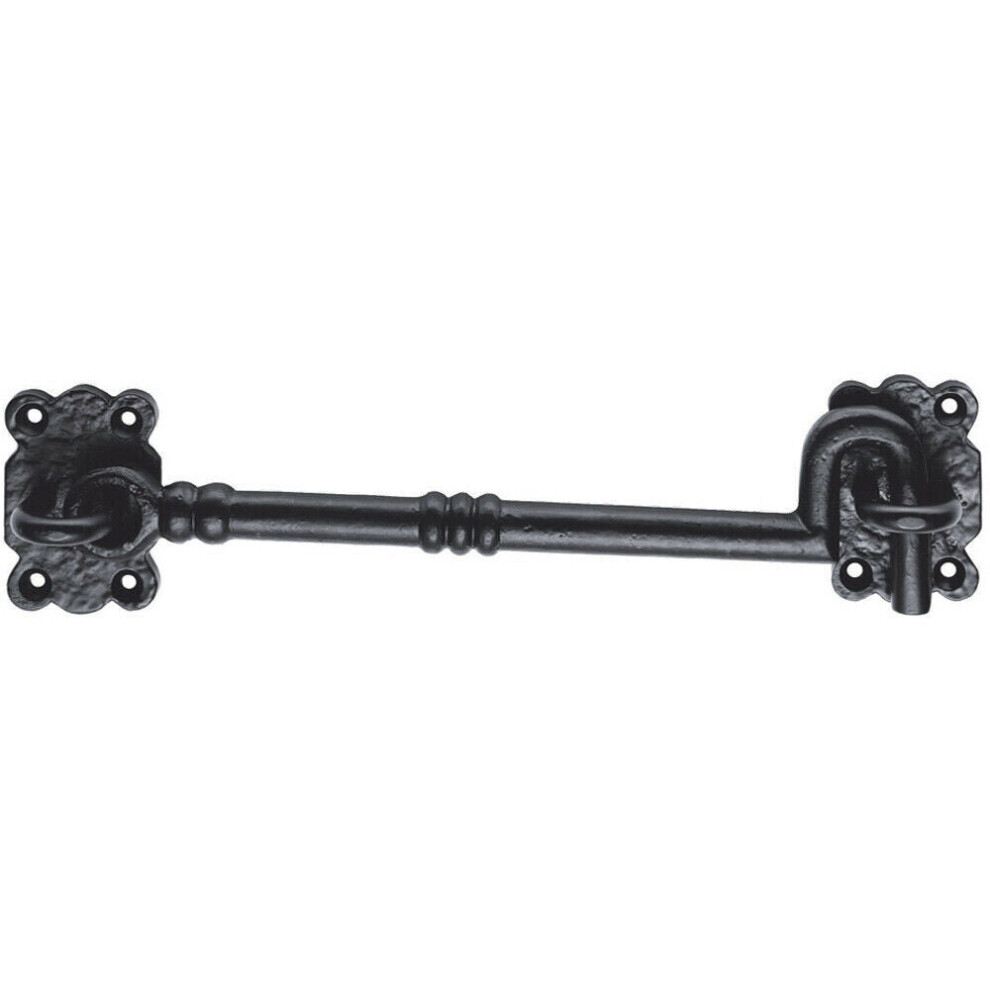 Ornate Cabin Hook & Eye Black Antique Hammered 152mm Arm Cabinet Lock
