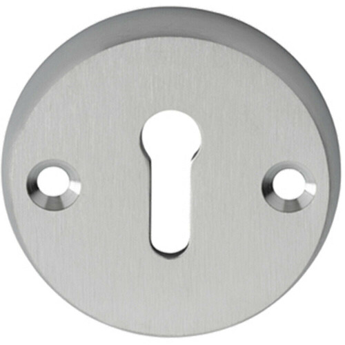 Loops 45mm Lock Profile Open Escutcheon 8mm Depth Satin Chrome Keyhole Cover