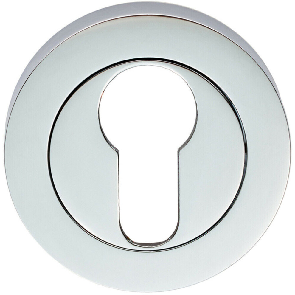 Loops 50Mm Euro Profile Round Escutcheon 10Mm Depth Concealed Fix Polished Chrome