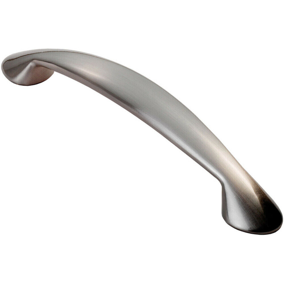 Flared Cabinet Pull Handle 165.5 X 23Mm 128Mm Fixing Centres Satin Nickel 5056492563689