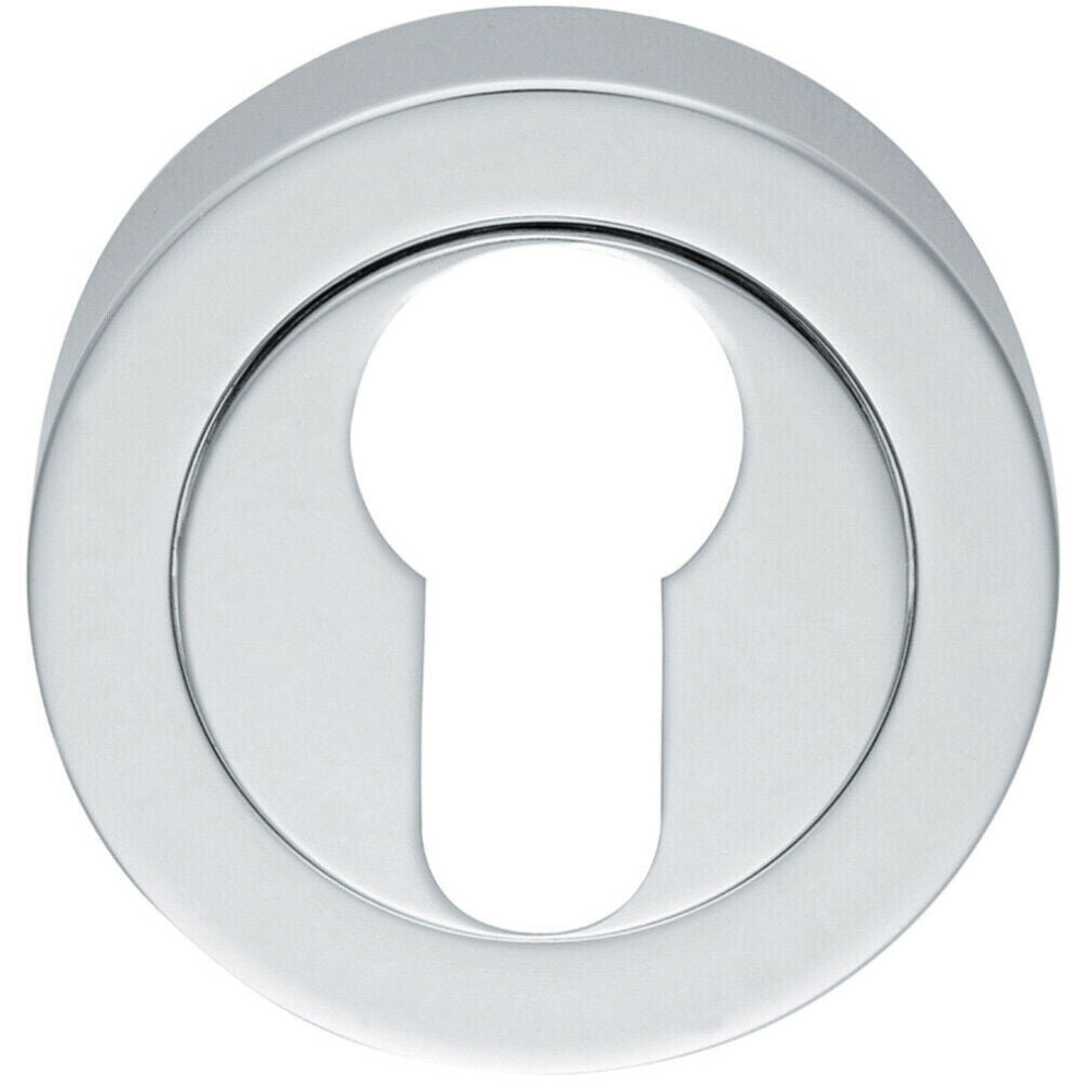 50mm Euro Profile Escutcheon Concealed Fix Satin Chrome Keyhole Cover