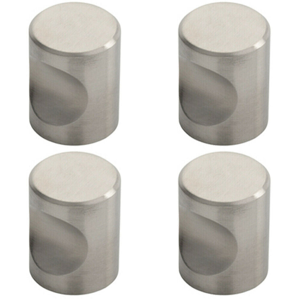 4X Cylindrical Cupboard Door Knob 20Mm Diameter Stainless Steel Cabinet Handle 5056524203552
