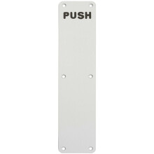 Push Engraved Door Finger Plate 350 x 75mm Satin Anodised Aluminium