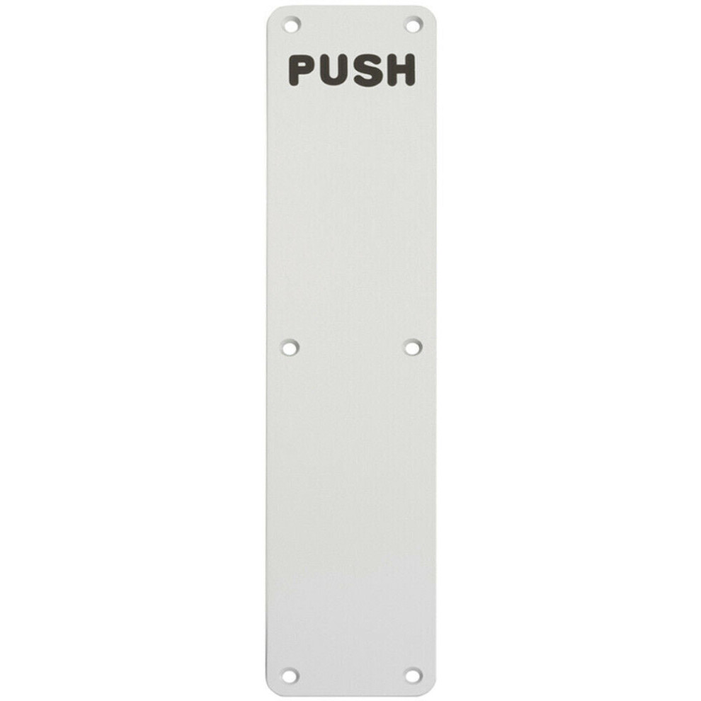 Push Engraved Door Finger Plate 350 X 75Mm Satin Anodised Aluminium 5056492563771