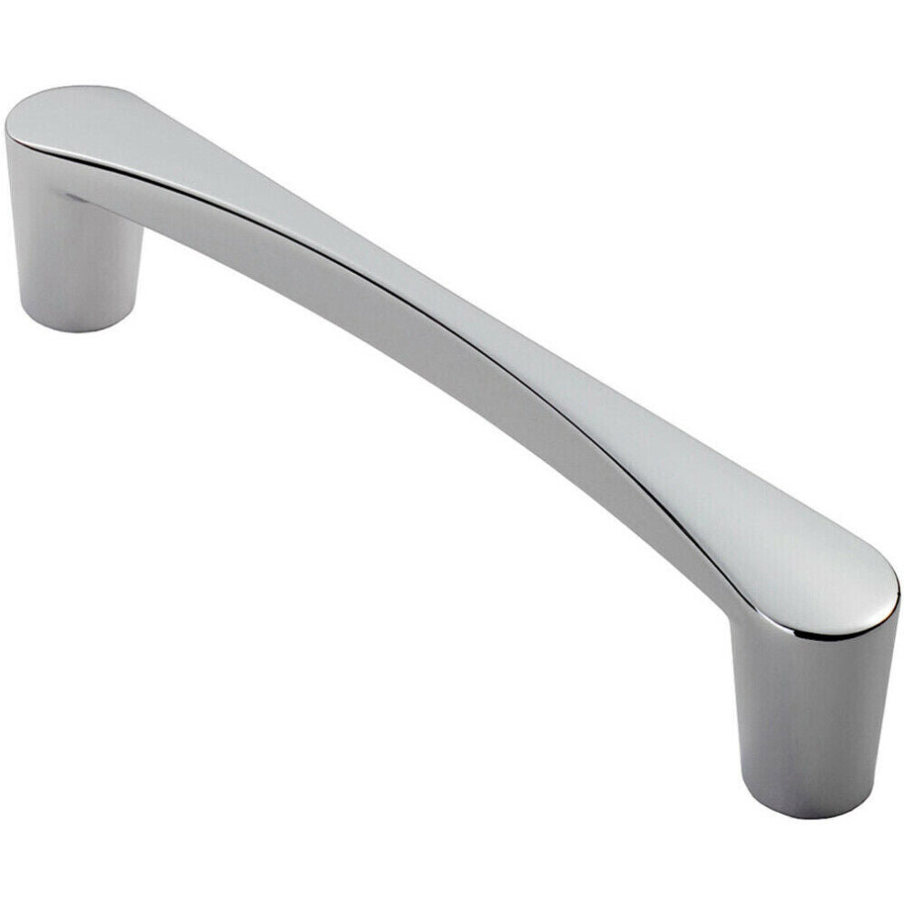 Curved D Shape Pull Handle 146 X 18.5Mm 128Mm Fixing Centres Polished Chrome 5056492563665