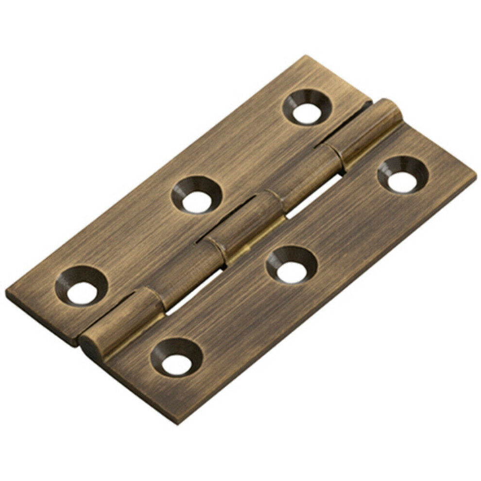 Pair 64 X 35 X 2Mm Cabinet Hinge Antique Brass Small Cupboard Door 5056492563900