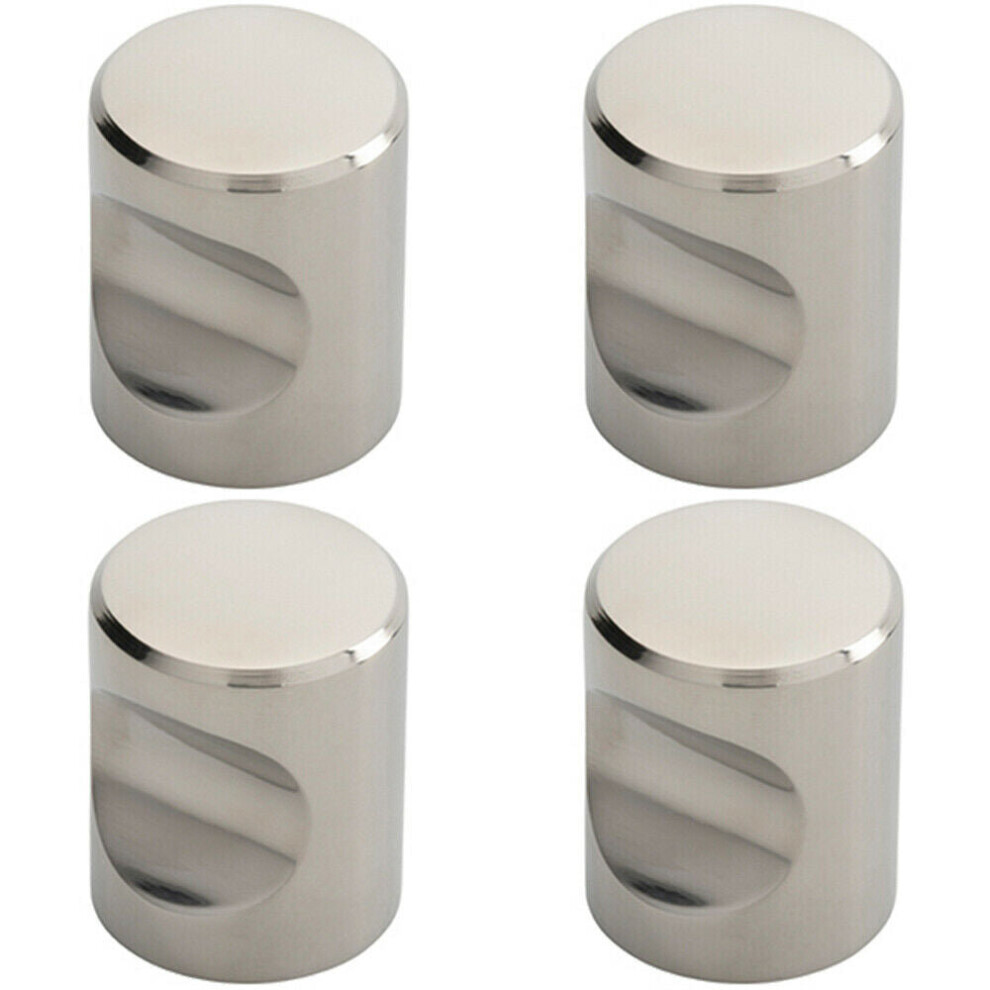 4X Cylindrical Cupboard Door Knob 25Mm Diameter Polished Stainless Steel Handle 5056524204085
