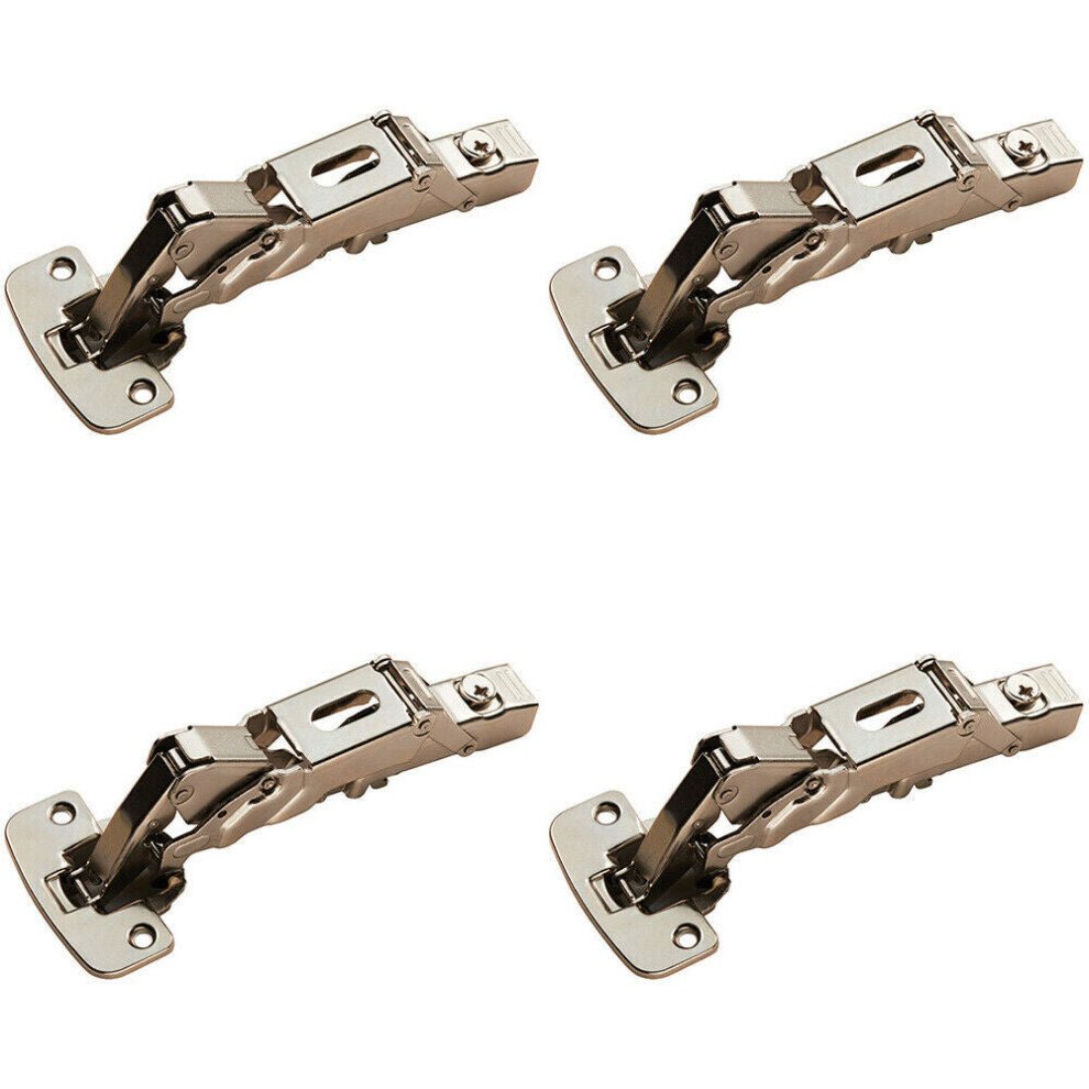 Loops 4X Soft Close Cupboard Hinges 170 Degree Opening Angle Bright Nickel Plate