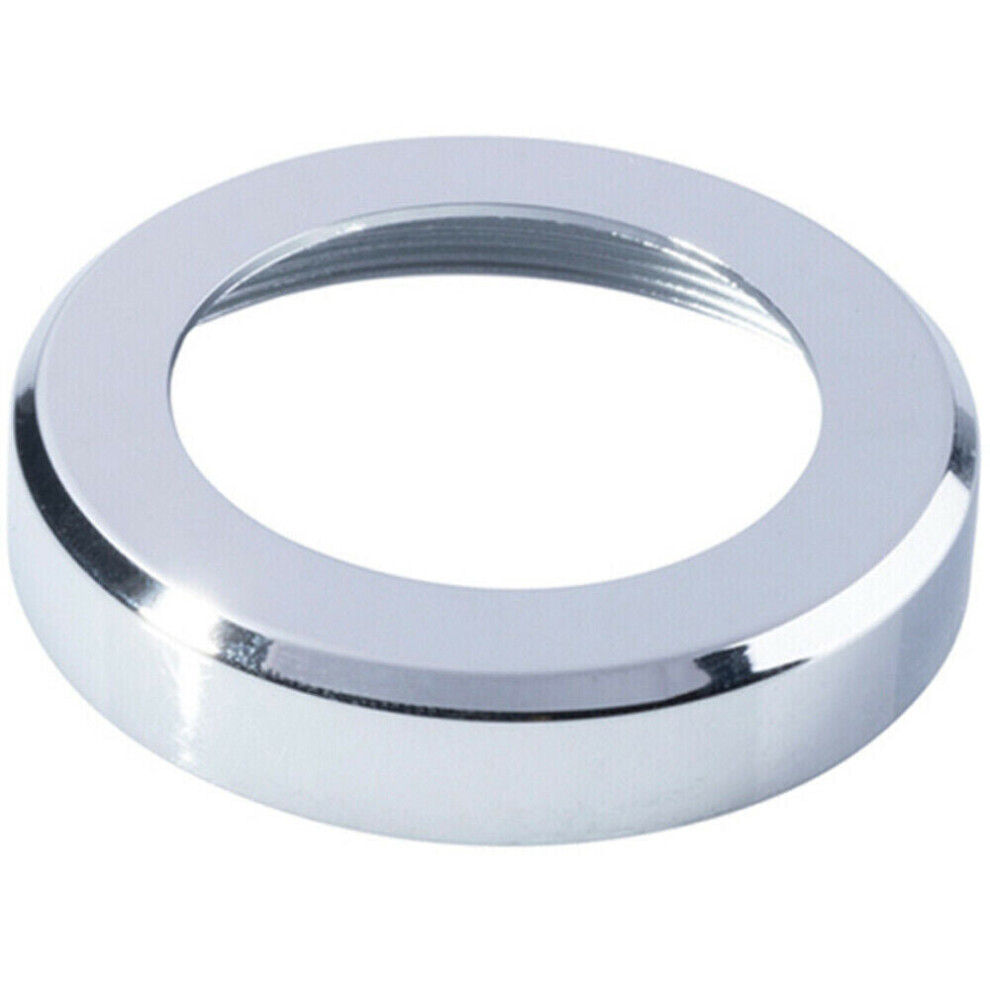 Loops Pair Screw On Round Rose Cover Plates 50Mm Diameter 10Mm Depth Chrome