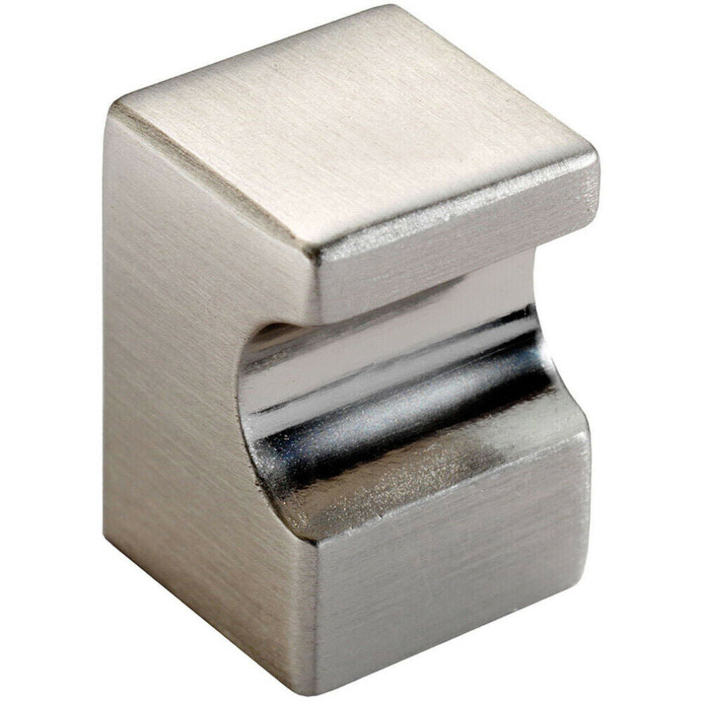 Square Cupboard Door Knob 18 x 18mm 25mm Projection Satin Nickel