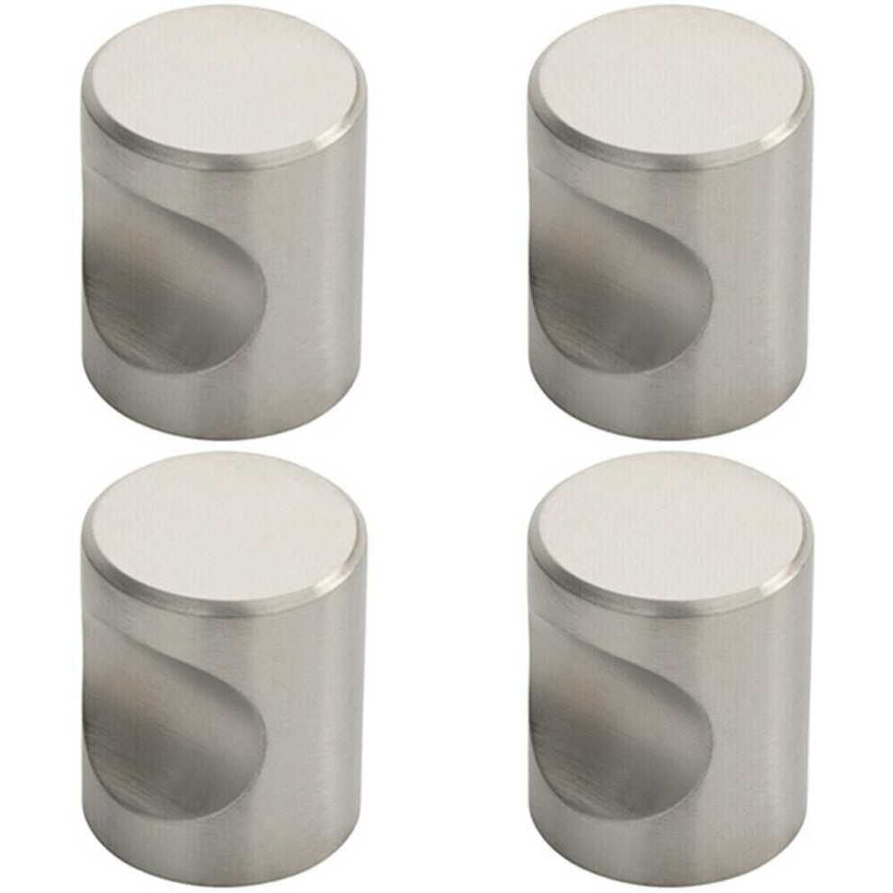 4x Cylindrical Cupboard Door Knob 25mm Diameter Stainless Steel Cabinet Handle