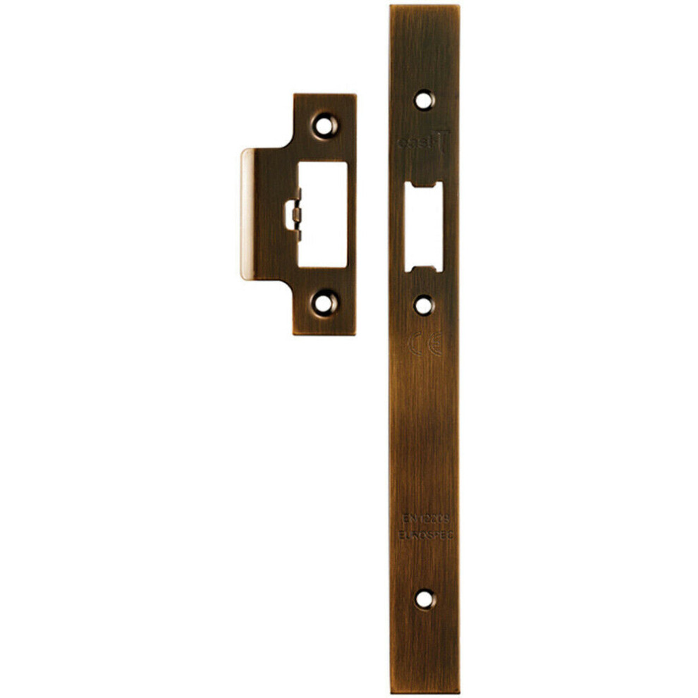Loops Forend Strike & Fixing Pack Suitable For Din Security Latch Antique Brass