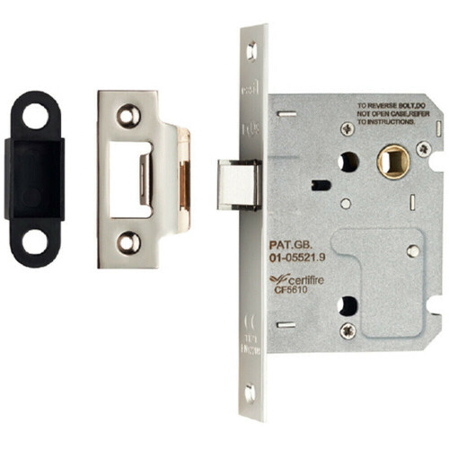 Loops 76mm Residential Contract Upright Latch Square Forend Nickel Plated