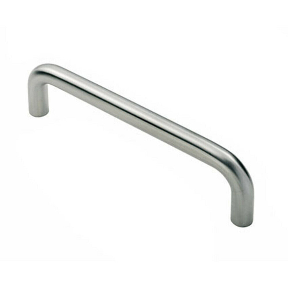 Round D Bar Pull Handle 469 x 19mm 450mm Fixing Centres Satin Steel