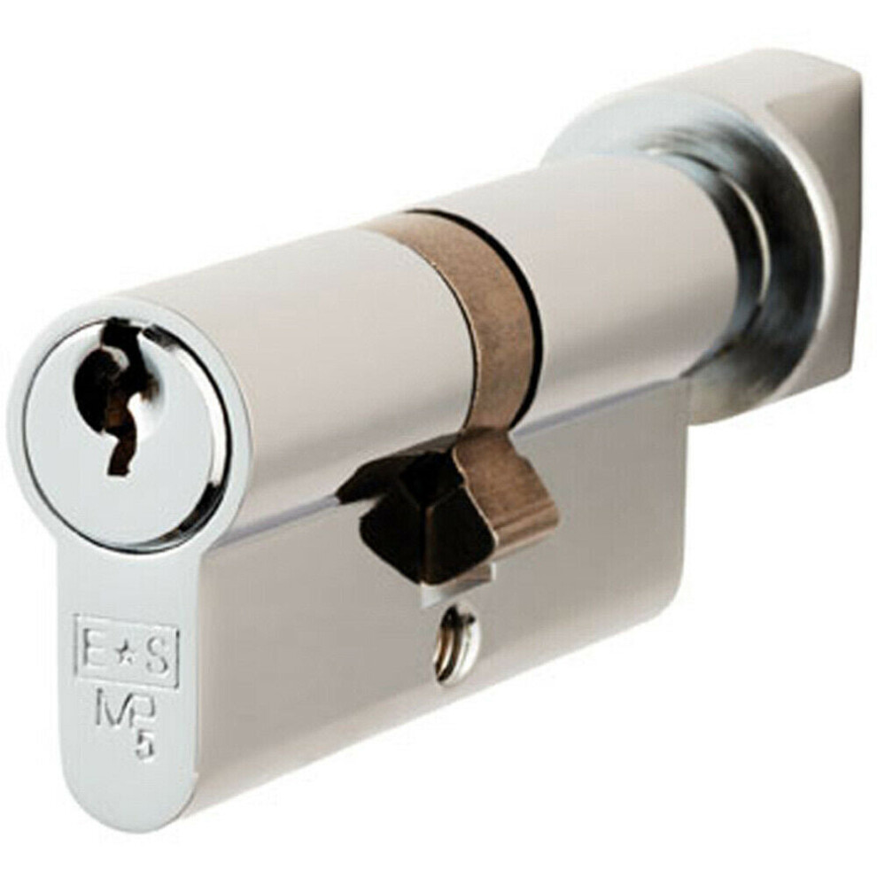70mm EURO Cylinder & Thumbturn Lock Keyed to Differ 5 Pin Polished Chrome
