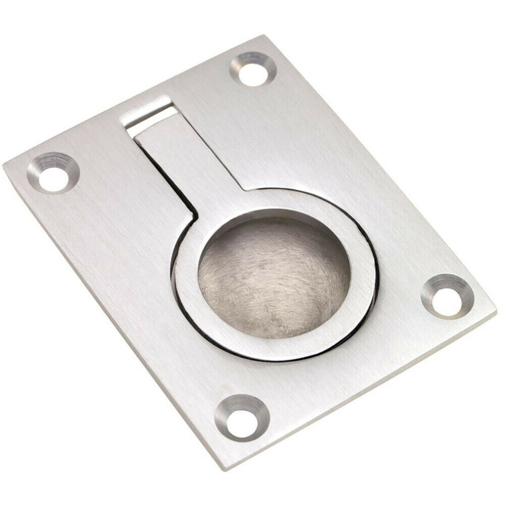 Flush Ring Recessed Pull Handle 63 X 48.5Mm 8.5Mm Depth Satin Chrome 5056492567939