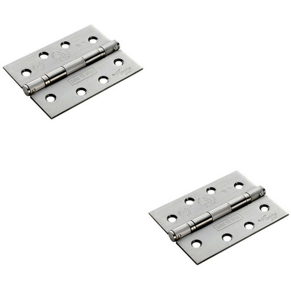 2x PAIR 13 Ball Bearing Slim Knuckle Hinge Satin Stainless Steel Internal Door