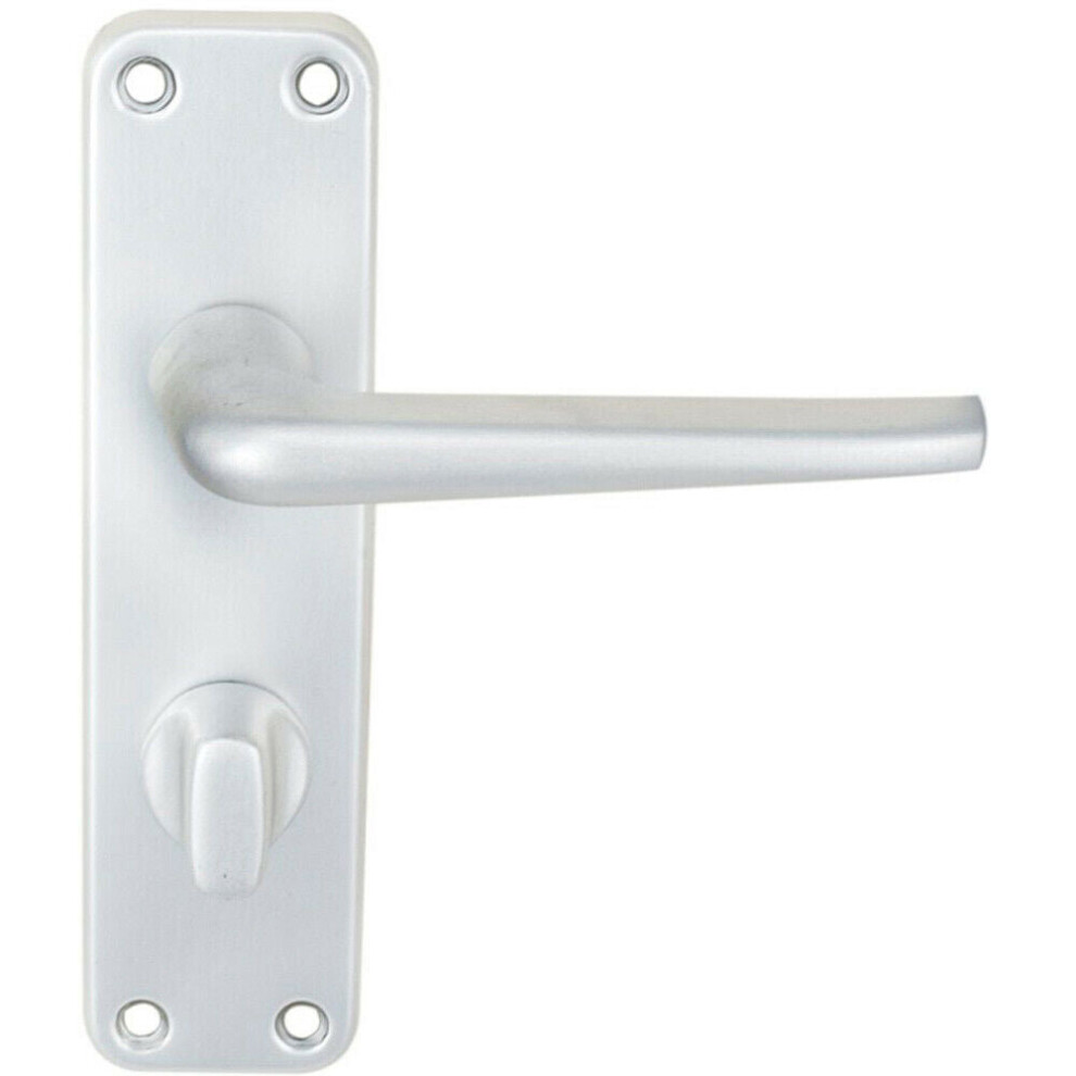 Loops Unisex Black Pair Straight Tapered Lever On Bathroom Plate 152 X 41Mm Satin Aluminium In - Image 2