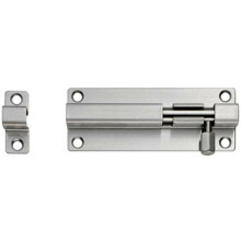 Straight Barrel Surface Mounted Door Bolt Lock 100 x 38mm Satin Steel