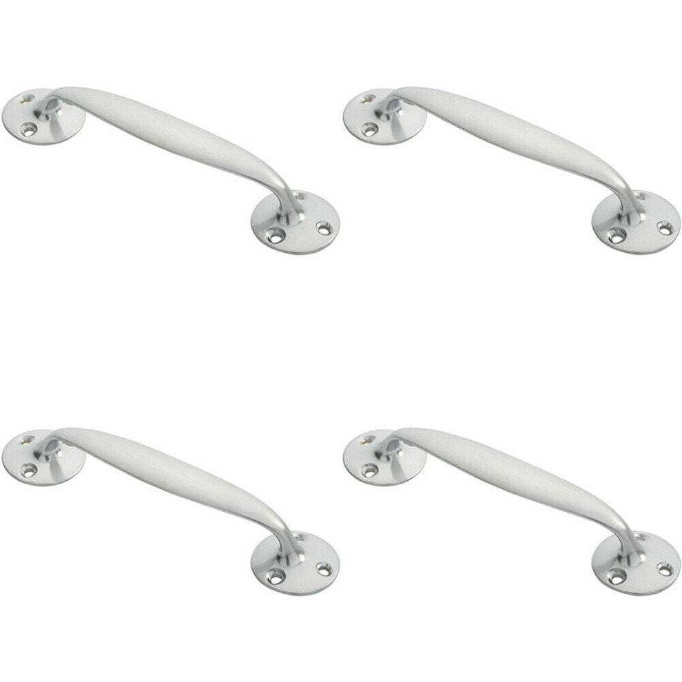 Loops 4X Victorian Bow Shaped Pull Handle 152Mm Length 32Mm Proj Satin Chrome