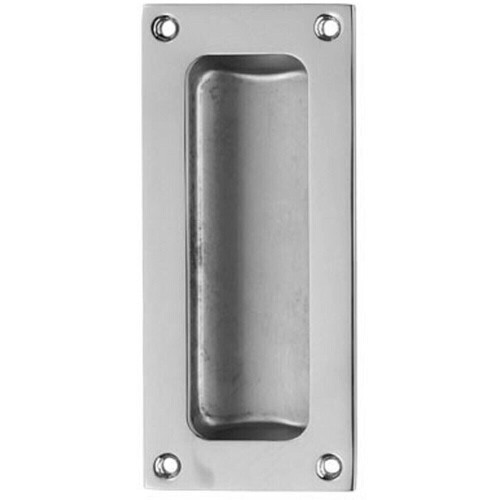 Loops Recessed Sliding Door Flush Pull 102 x 45mm 10.5mm Depth Polished Chrome