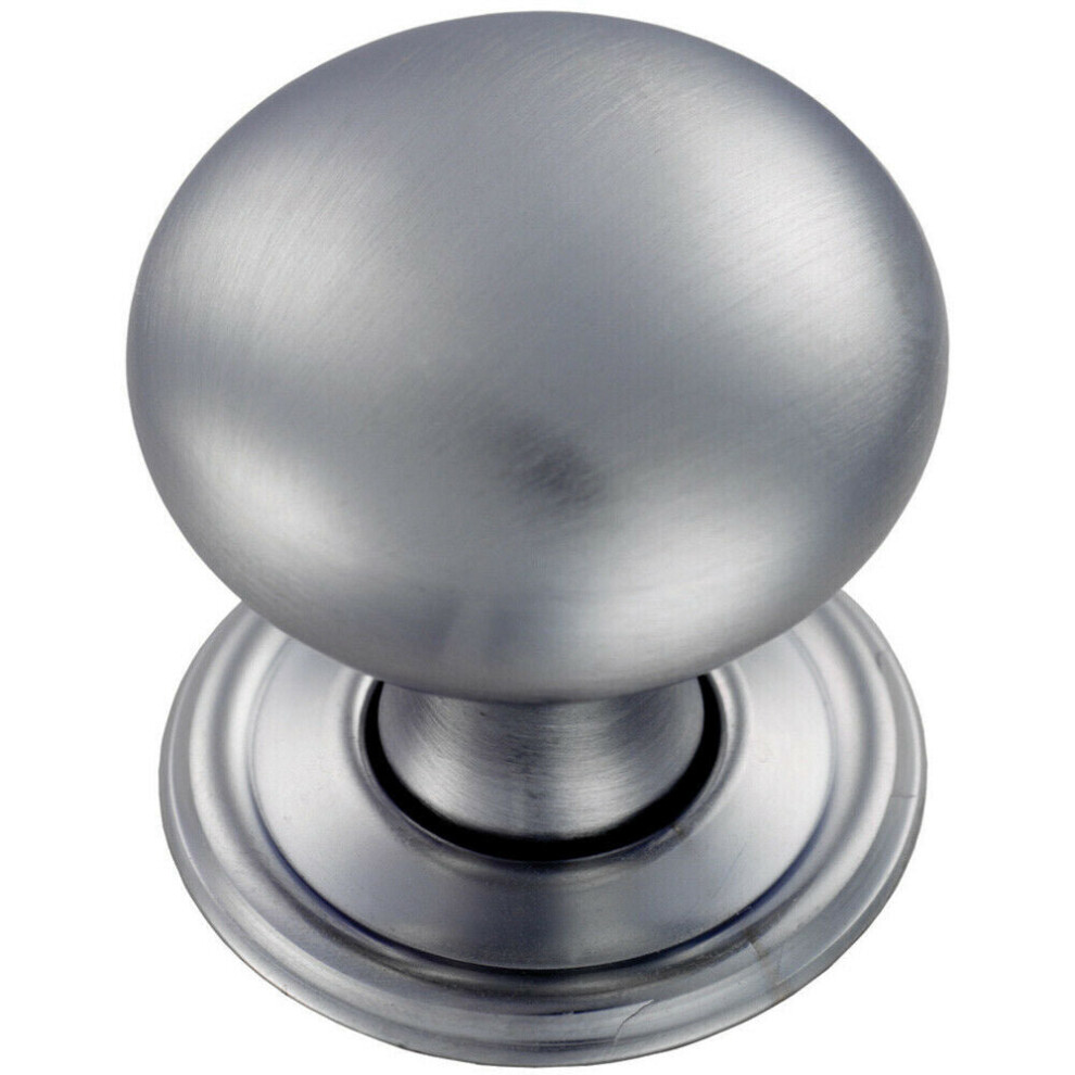 Loops Round Victorian Cupboard Door Knob 38Mm Dia Satin Chrome Cabinet Handle