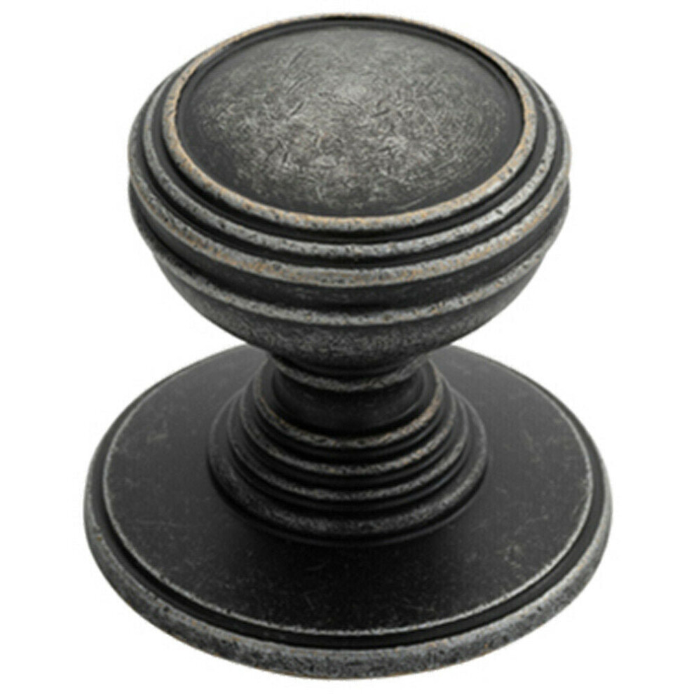 Ringed Tiered Cupboard Door Knob 30Mm Diameter Pewter Cabinet Handle 5056492568202
