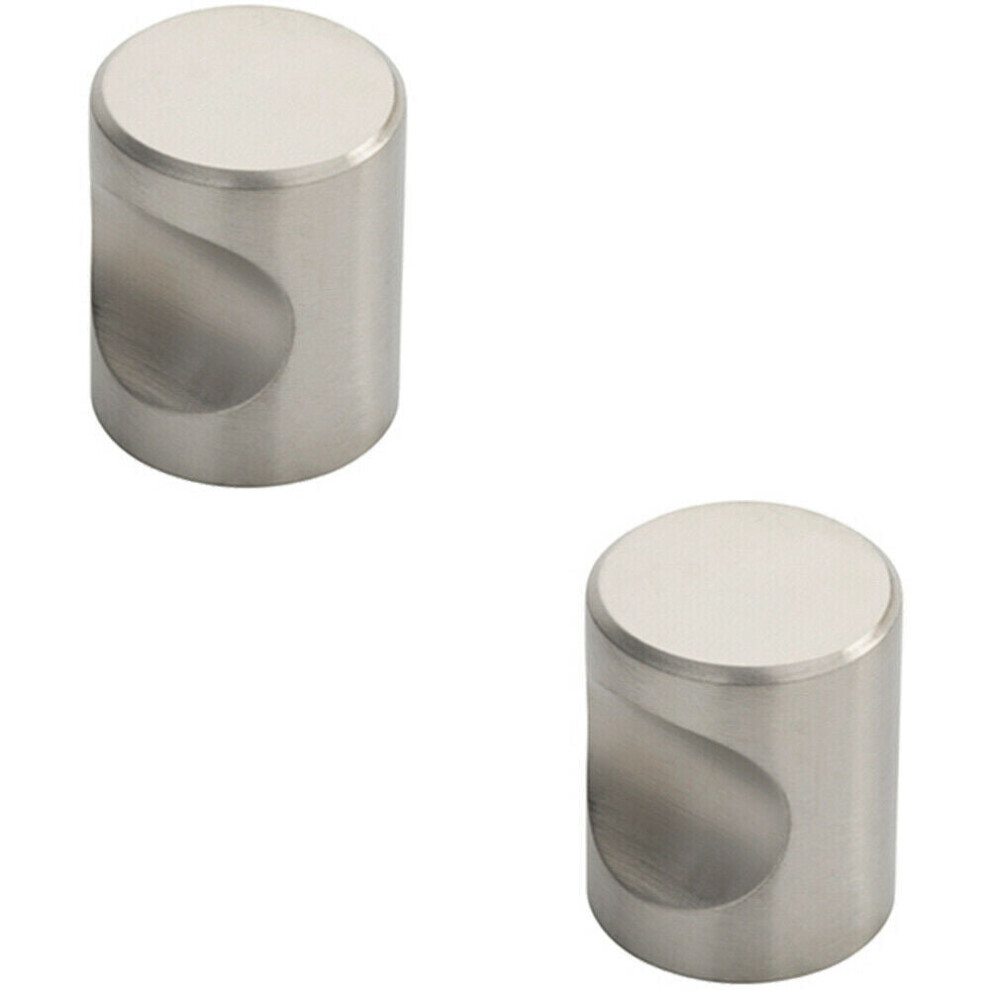 Loops 2X Cylindrical Cupboard Door Knob 25Mm Diameter Stainless Steel Cabinet Handle